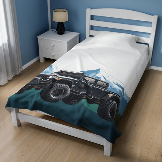 Blanket Velveteen Plush with Off-Road Vehicle fashion style.